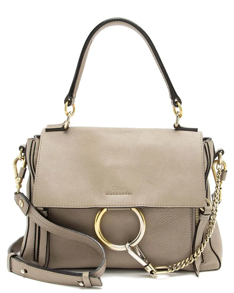 Chloé Grey Calfskin Faye Day Small Shoulder Bag (Authentic Pre-Loved Nocolor