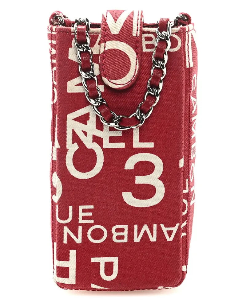 Chanel Red Canvas 31 Rue Cambon By The Sea Crossbody Phone Holder (Authentic Pre-Loved Nocolor