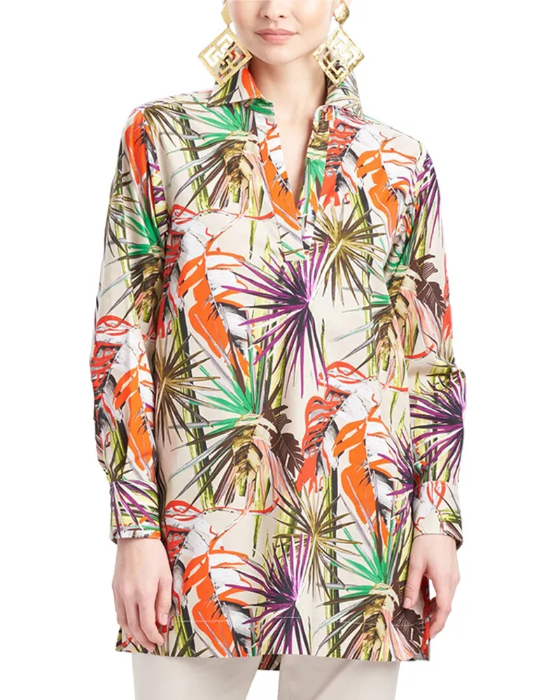 NATORI El Nido Printed Poplin Top Nocolor