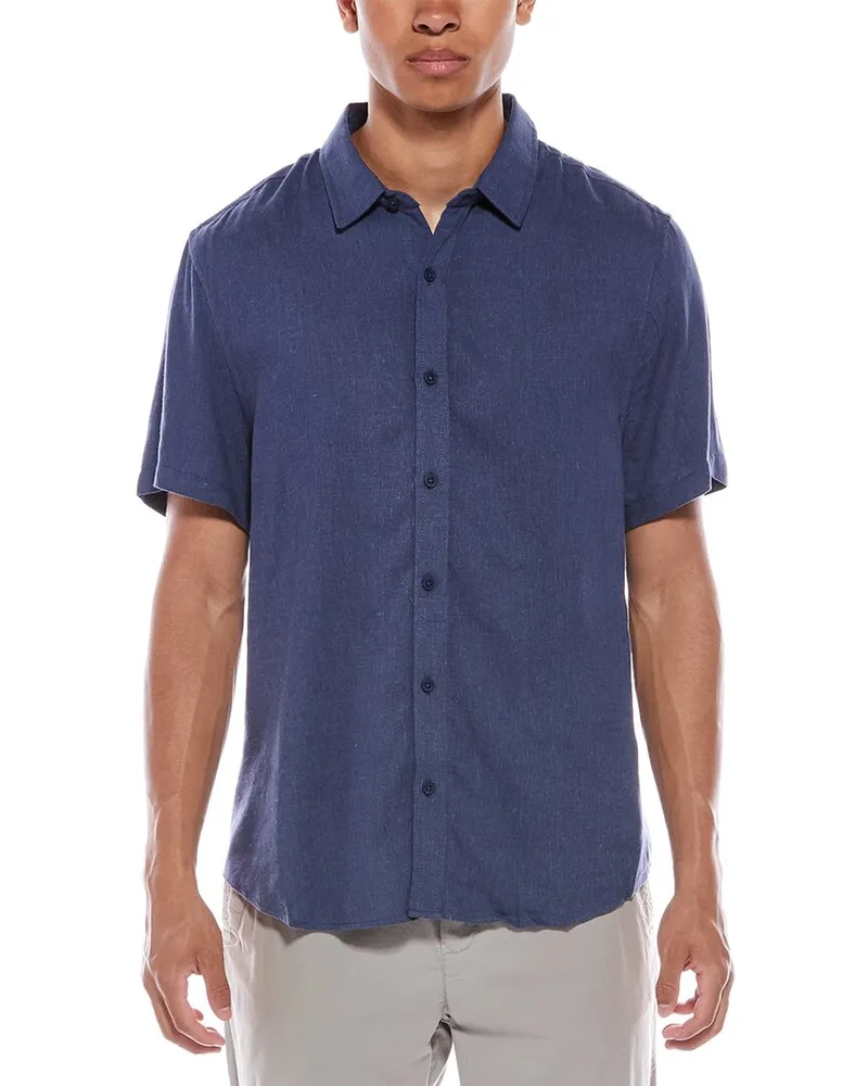 Onia Standard Linen-Blend Shirt Blue