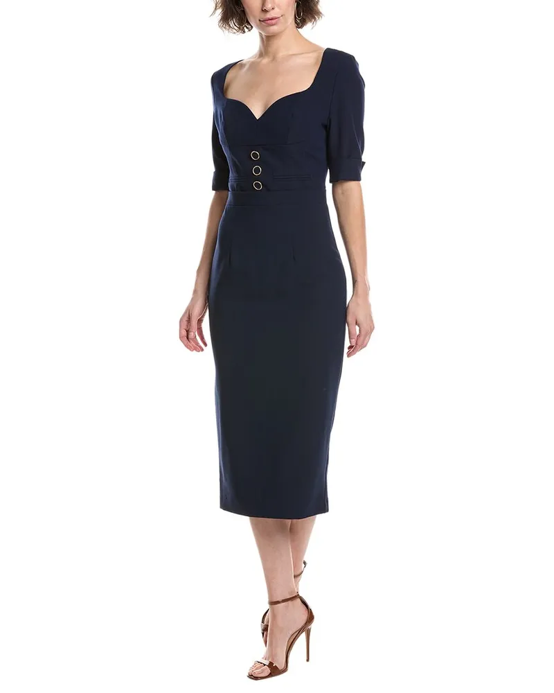 Black Halo Kerry Midi Dress Blue