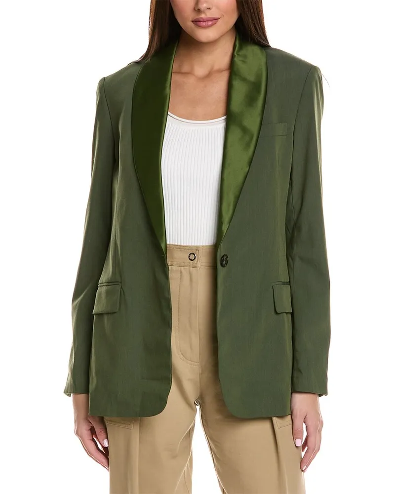 3.1 phillip lim Shawl Lapel Wool-Blend Blazer Green