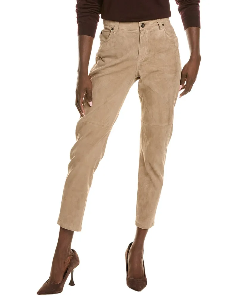 Brunello Cucinelli Leather Pant Nocolor