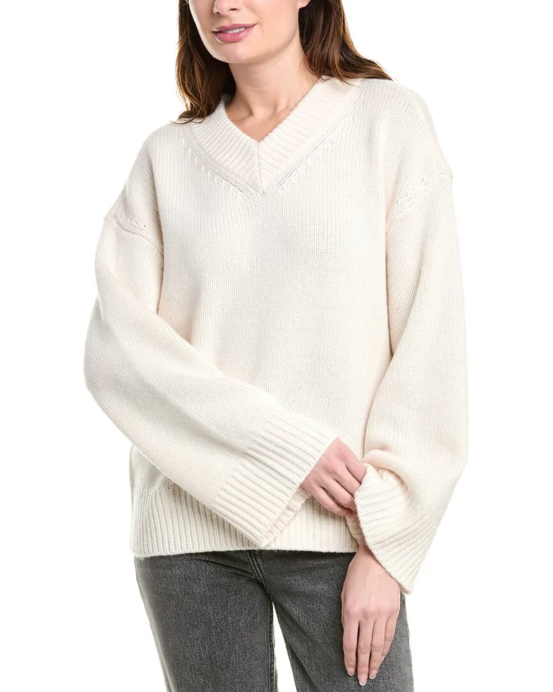 Rag & Bone Danica V-Neck Wool & Cashmere-Blend Sweater White