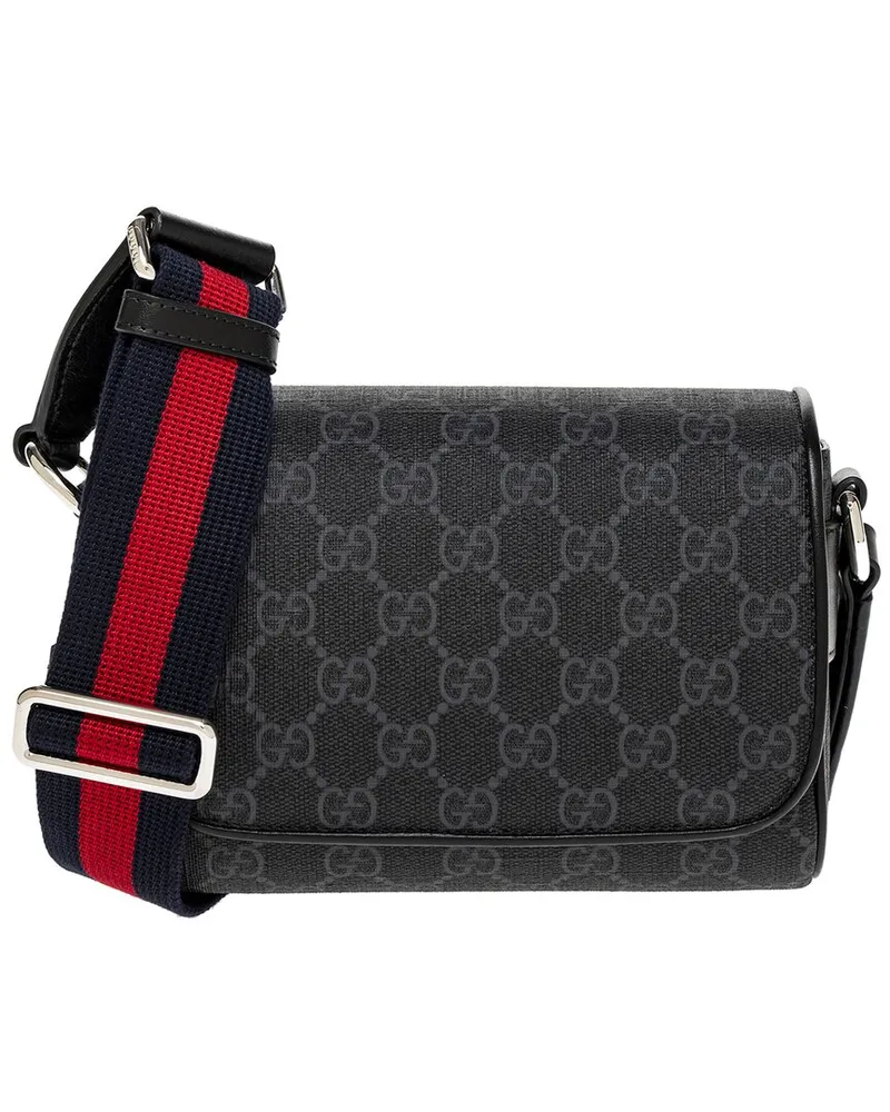 Gucci GG Super Mini GG Supreme Canvas & Leather Crossbody Black