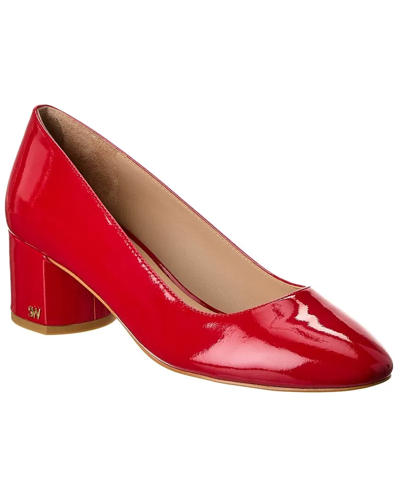 Stuart Weitzman Bridget 50 Block Patent Pump Red