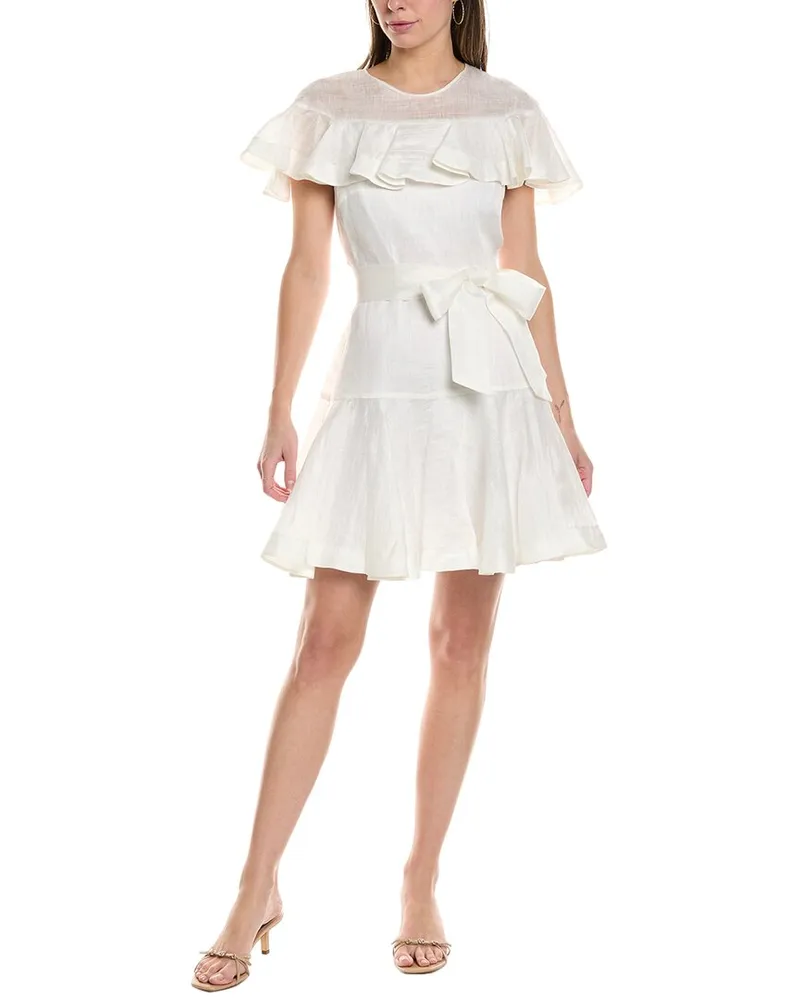 Sandro Linen-Blend Mini Dress White