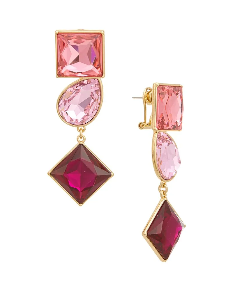 Carolina Herrera New York CZ Multi-Shape Crystal Drop Earrings Nocolor