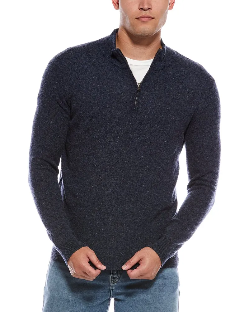 Autumn Cashmere 1/4-Zip Cashmere Pullover Blue