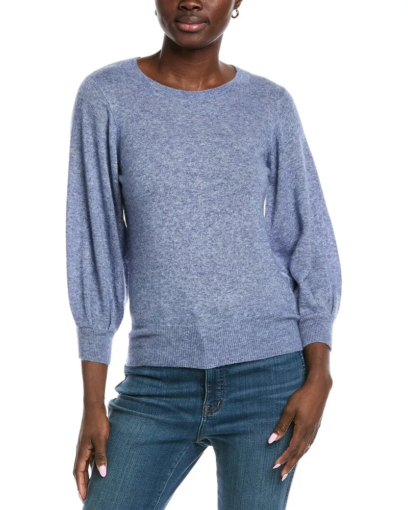 Autumn Cashmere Balloon Sleeve Cashmere & Silk-Blend Sweater Blue