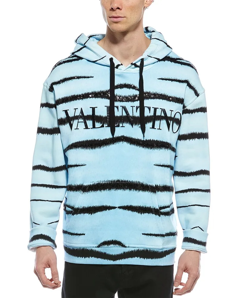 Valentino Garavani Jersey Felpa Hoodie Blue