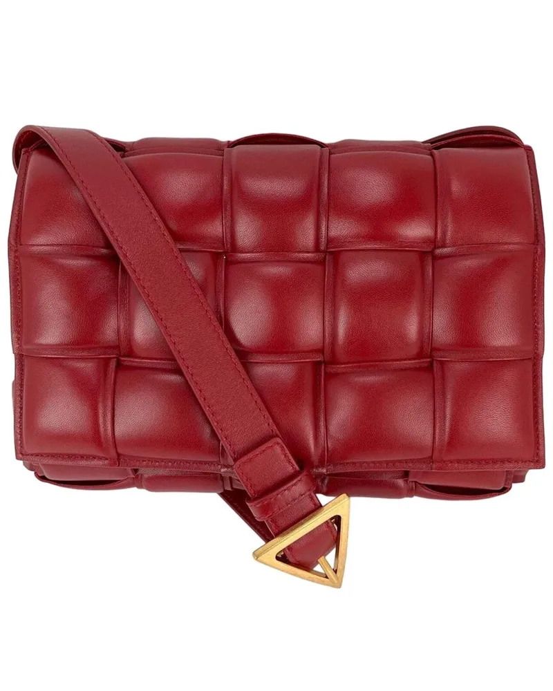Bottega Veneta Red Intreccio Leather Maxi Padded Cassette Crossbody (Authentic  Pre-Loved Nocolor