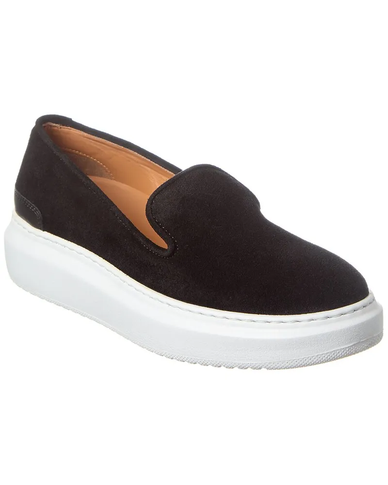 Aquatalia Lanie Weatherproof Suede Sneaker Black