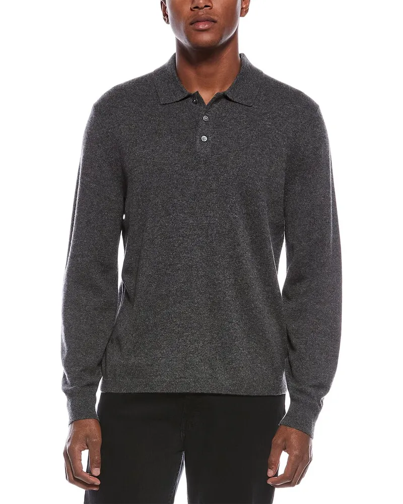 Theory Hilles Cashmere Polo Shirt Gray