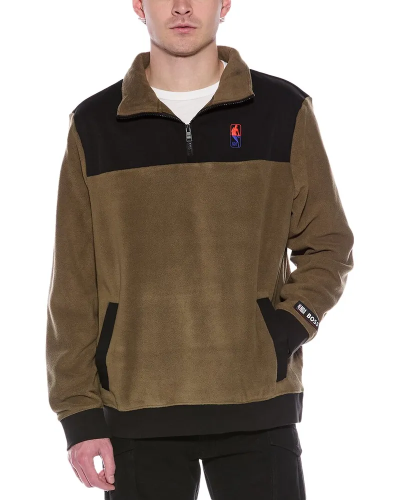 HUGO BOSS NBA Fleece 1/4-Zip Pullover Green