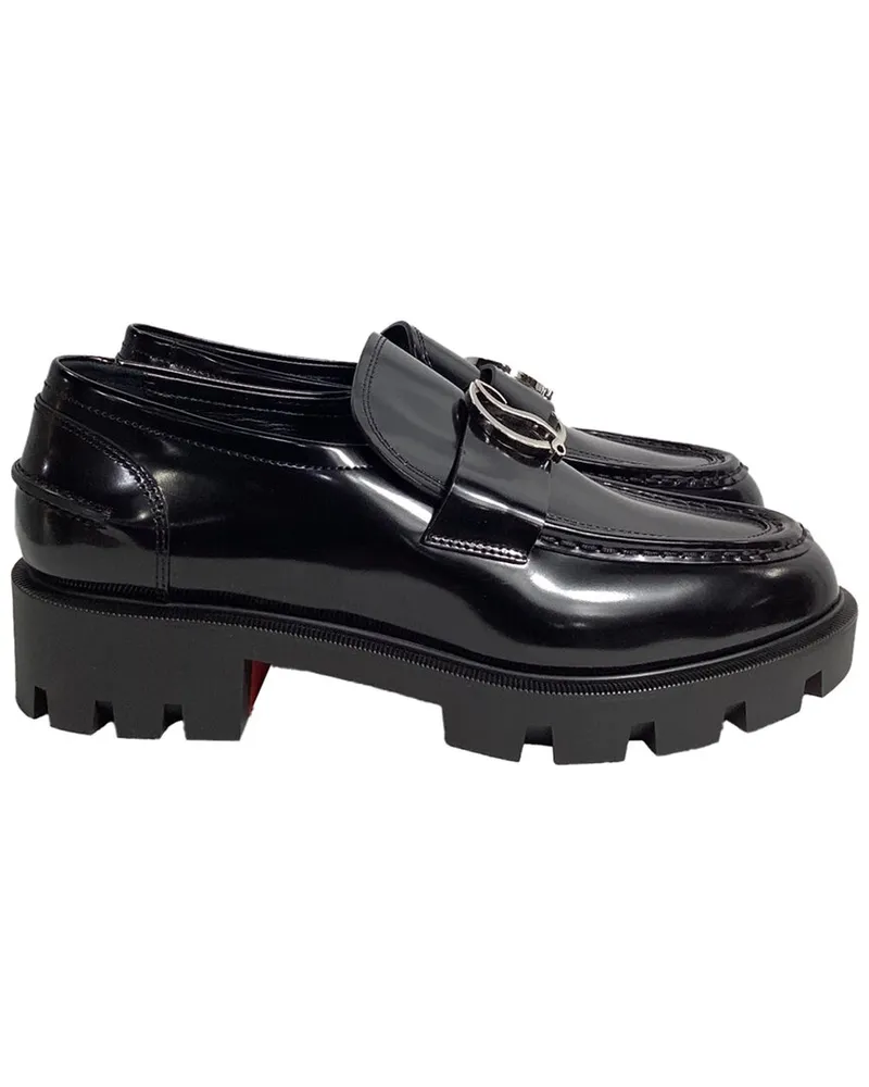 Christian Louboutin Women's Leather CL Moc Lug Loafer (Authentic Pre-Loved Nocolor