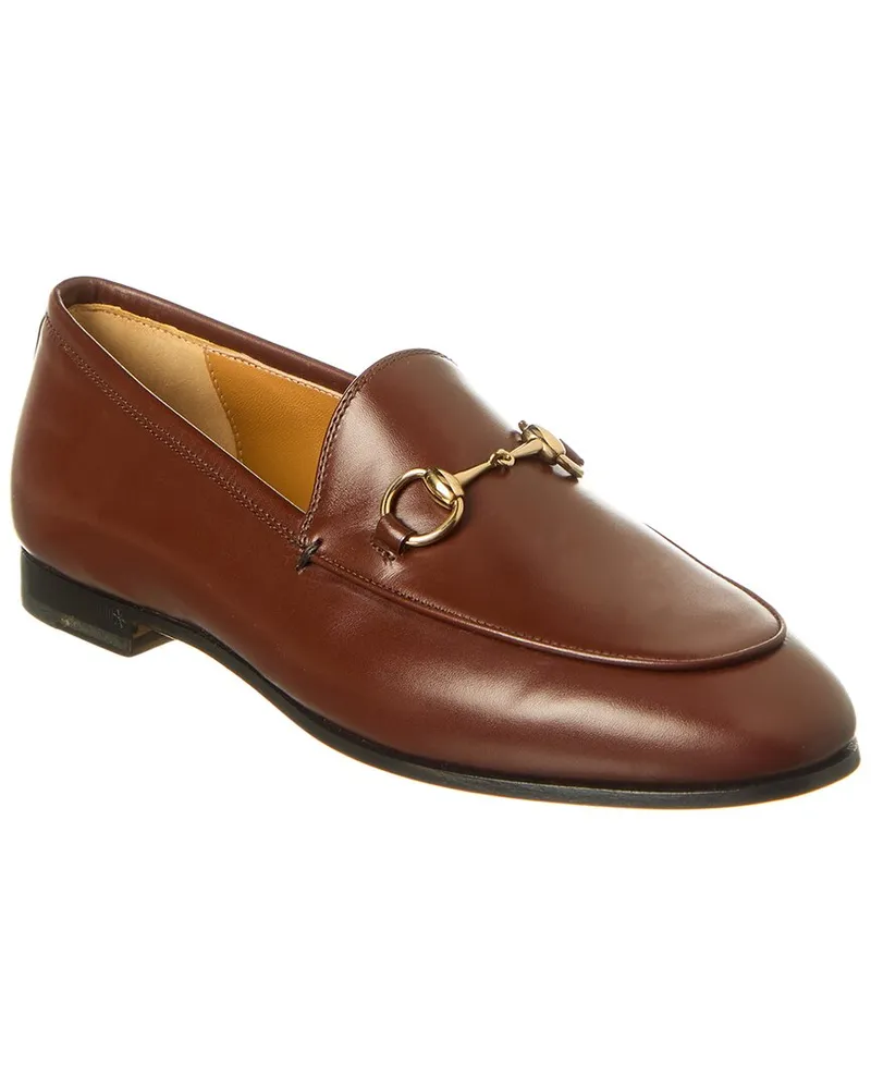 Gucci Jordaan Leather Loafer Brown