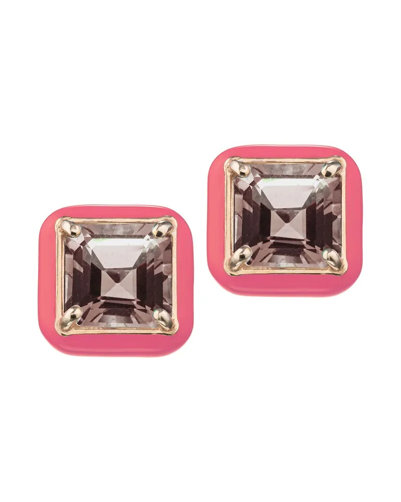 Bea Bongiasca Flower Funk 9K & Silver 4.38 ct. tw. Smocky Quartz Studs Nocolor