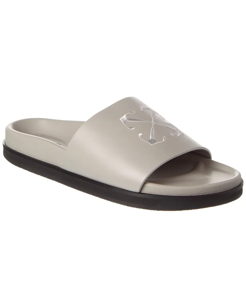 OFF-WHITE Off-White™ Pool Time Leather Slide Grey