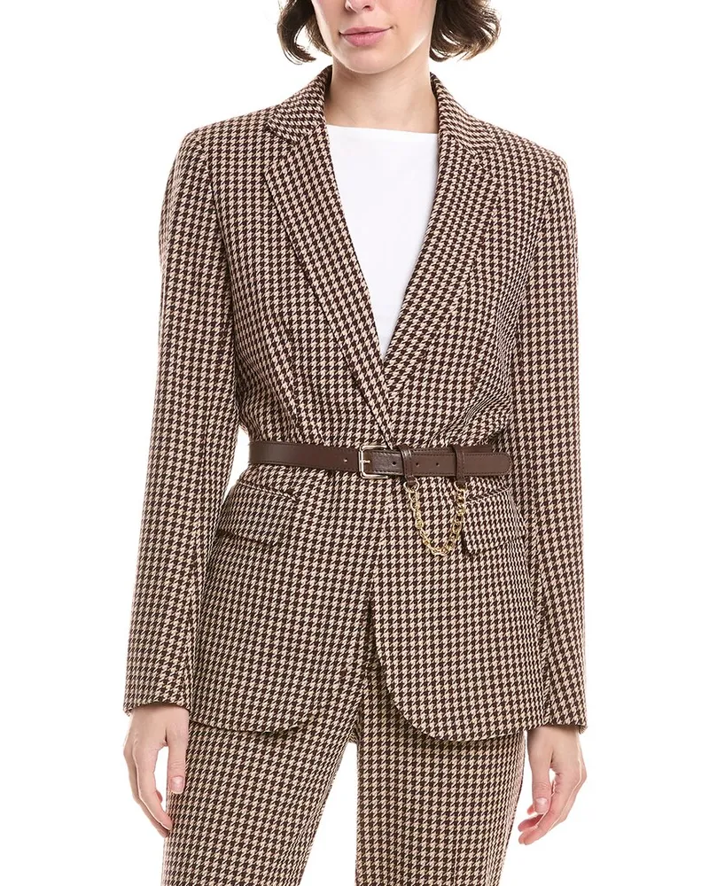 Anne Klein Jacquard Jacket Brown