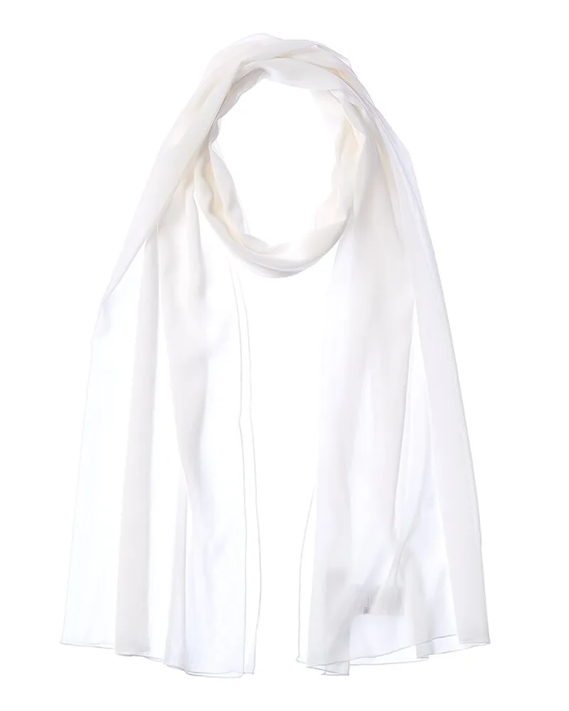 Dolce & Gabbana Chiffon Silk-Blend Scarf White