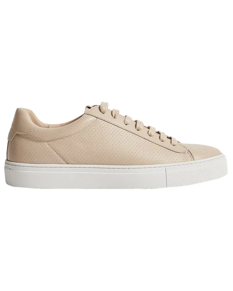 Reiss Finley Leather Trainer Tan