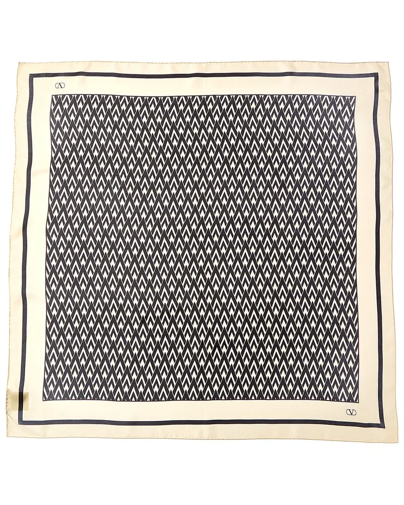Valentino Garavani Toute La V Silk Scarf White