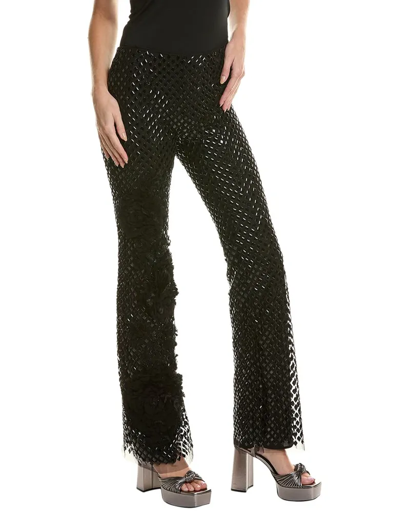 Alberta Ferretti Silk-Blend Trouser Black