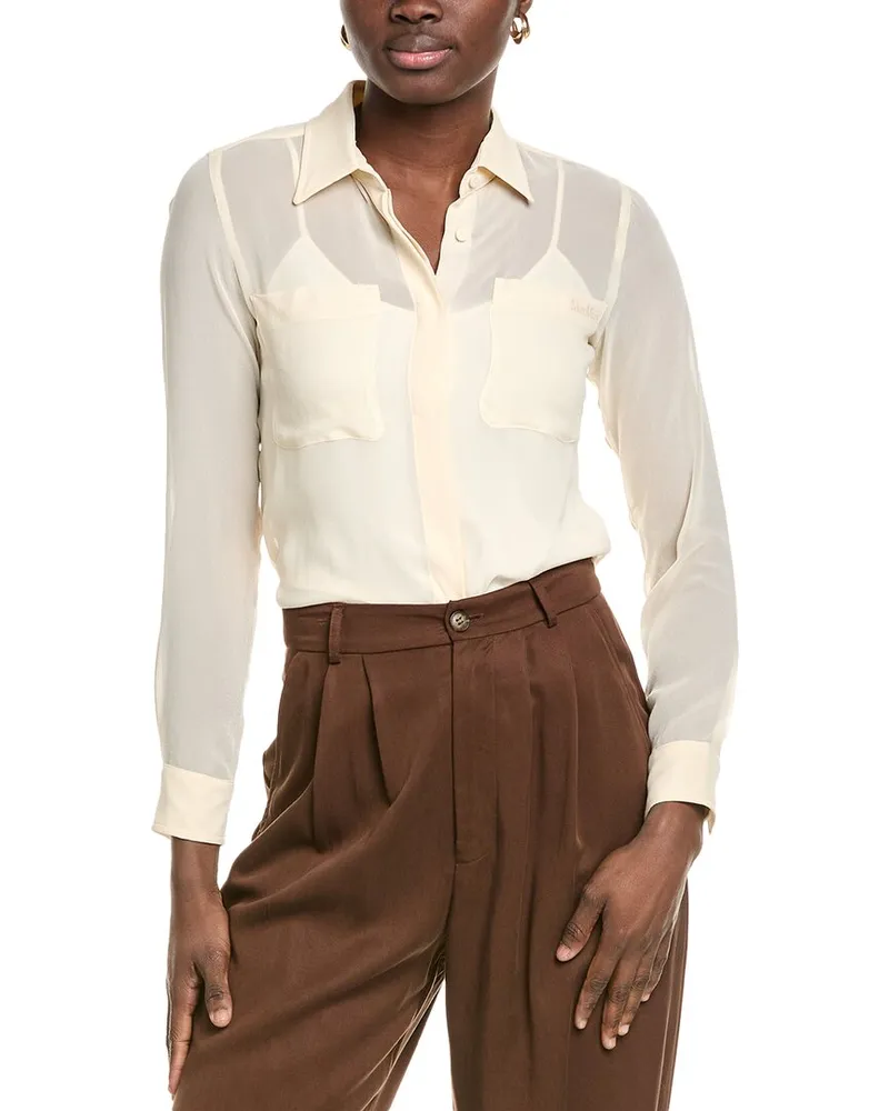 Max Mara Vongola Silk Shirt Beige