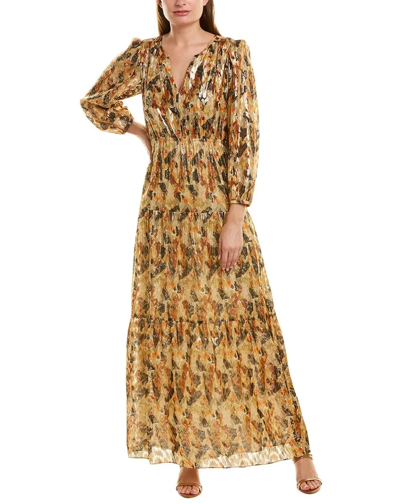 ba&sh Gullian Silk-Blend Maxi Dress Yellow