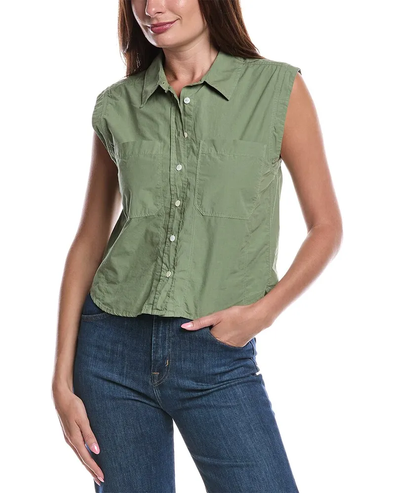 Nation Ltd Rylee Patch Pocket Shirt Green