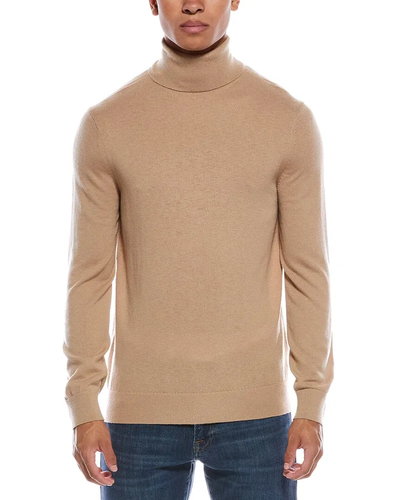 Theory Vilass Wool-Blend Turtleneck Sweater Brown