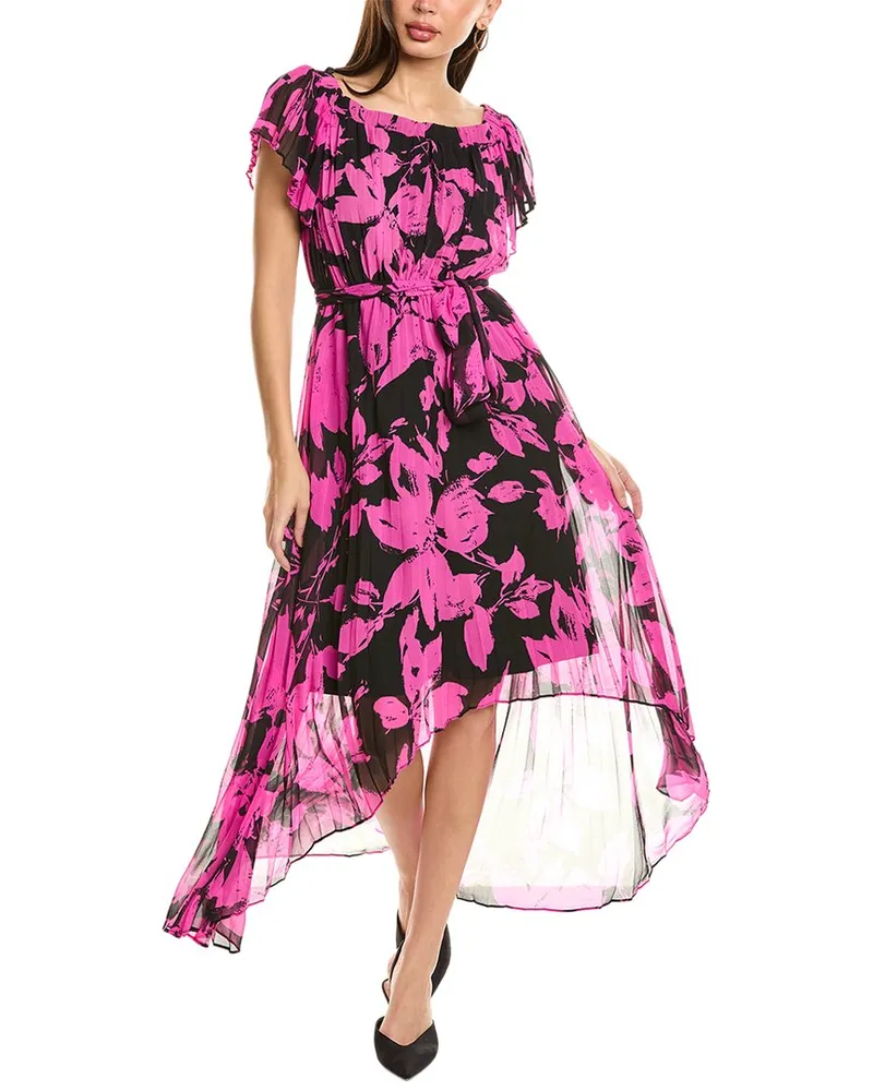 Joseph Ribkoff Off-The-Shoulder Midi Dress Pink