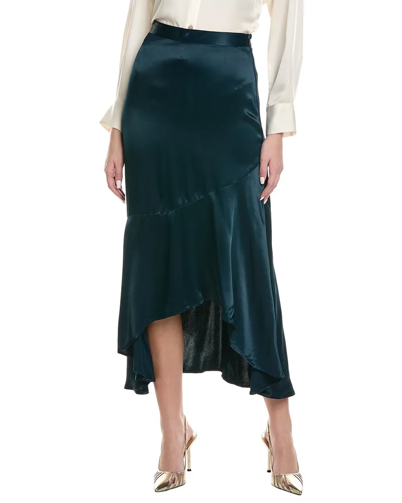 Reiss Inga Asymmetric Slip Skirt Blue
