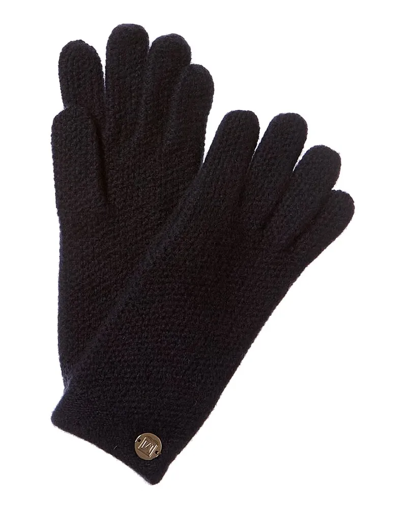Bruno Magli Honeycomb Stitch Cashmere Gloves Blue
