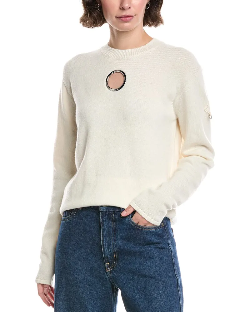 Moncler Wool & Cashmere-Blend Sweater White