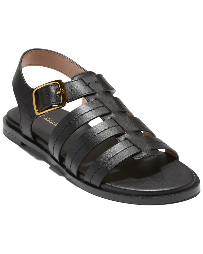 COLE HAAN Flynn Fisherman Leather Sandal Black