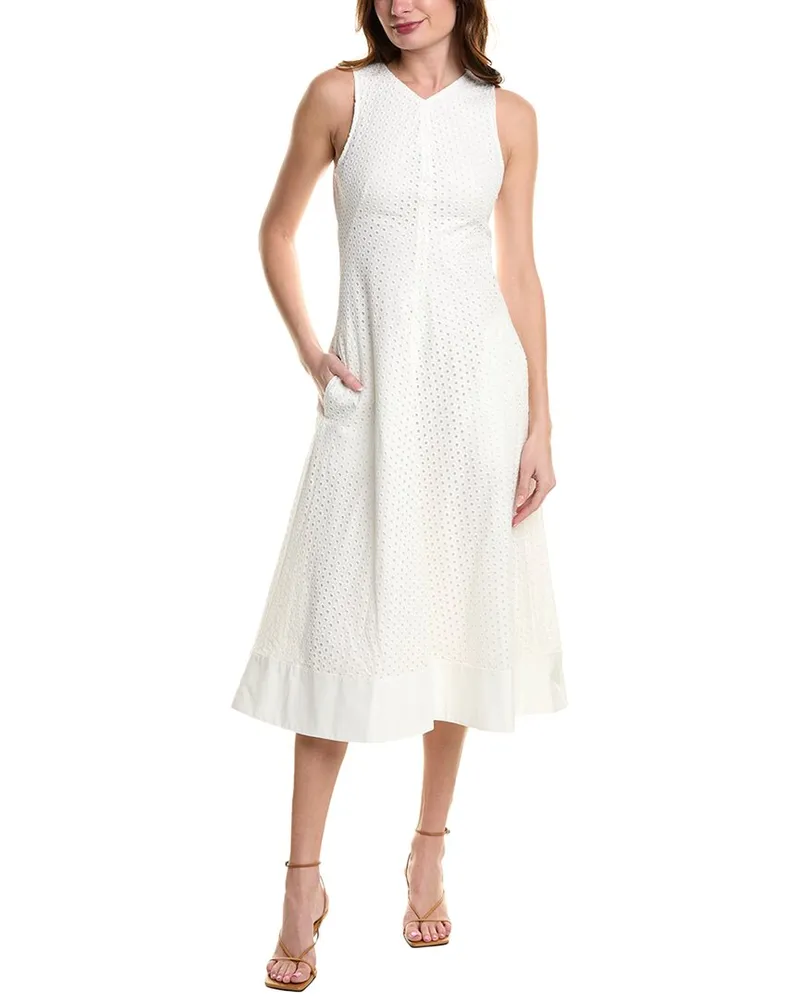 Proenza Schouler Juno Eyelet Midi Dress White