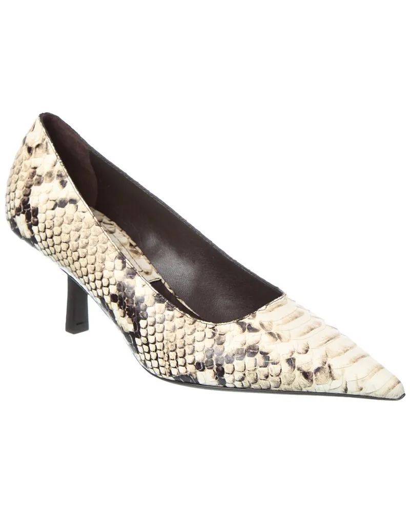 Michael Kors Frankie Runway Python-Embossed Leather Pump Brown