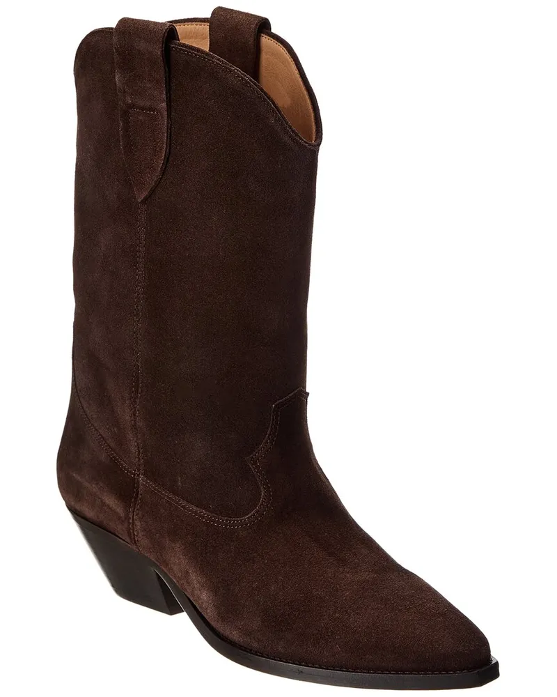 Isabel Marant Duerto Suede Cowboy Boot Brown