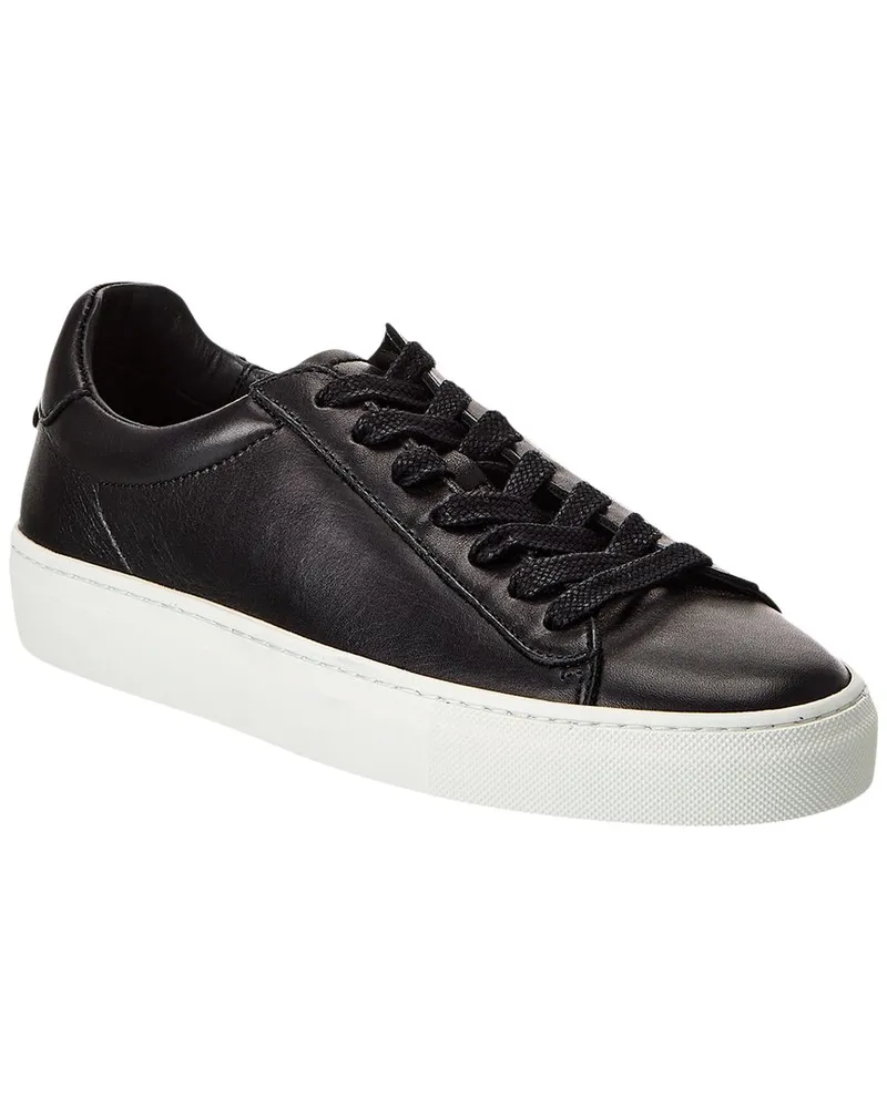 Reiss Finley Leather Low Top Sneaker Black