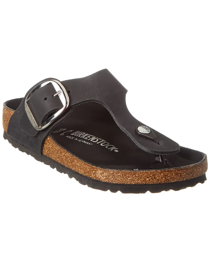 Birkenstock Gizeh Big Buckle Oiled Leather Sandal Black