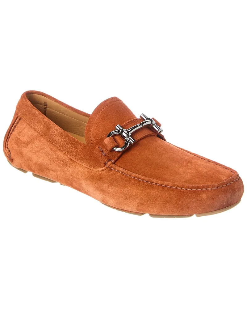 Ferragamo Parigi Suede Driver Red
