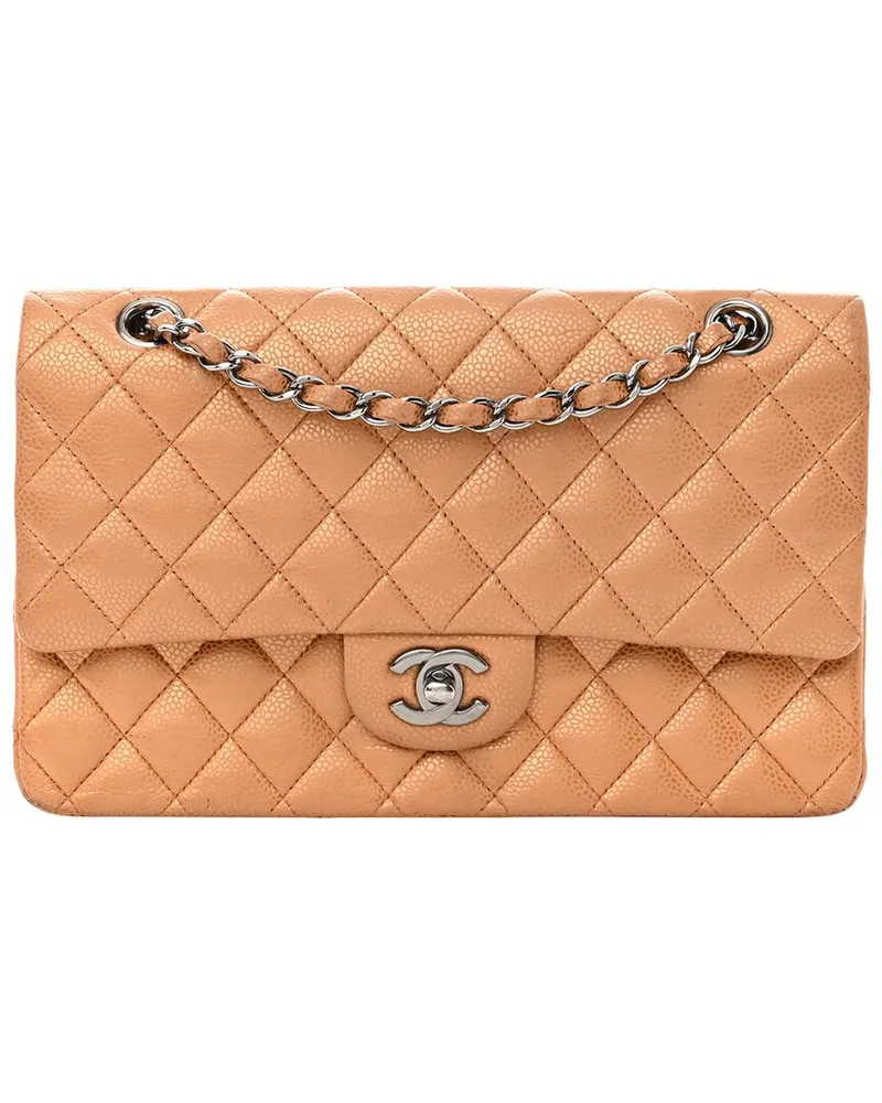 Chanel Gold Quilted Caviar Leather Metallic Medium Double Flap Bag (Authentic Pre-Loved Nocolor