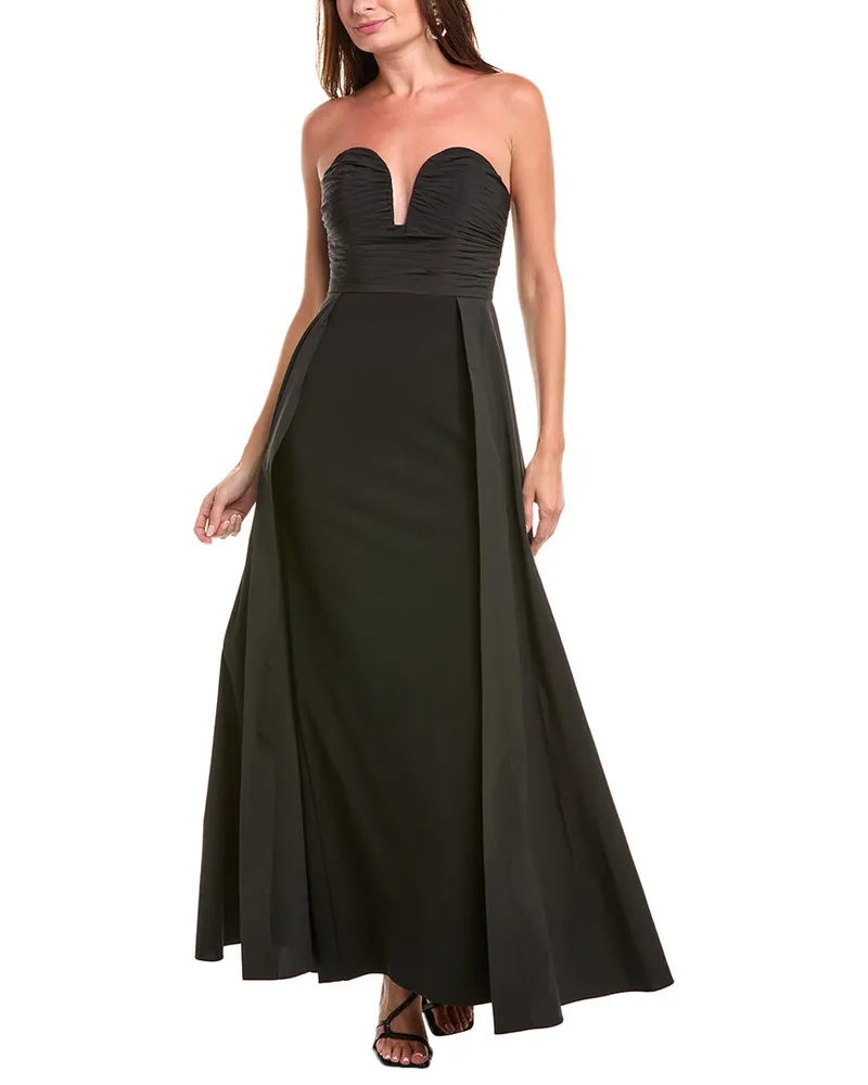 Aidan Mattox Pleated Bodice Ballgown Black