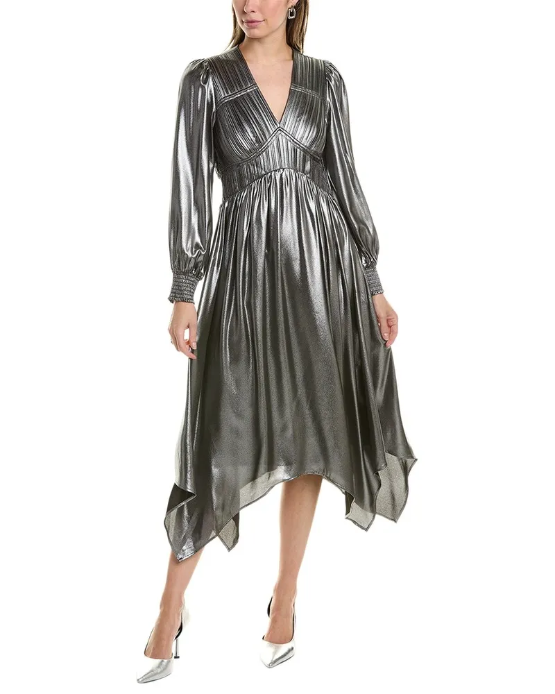 AllSaints Estelle Midi Dress Metallic