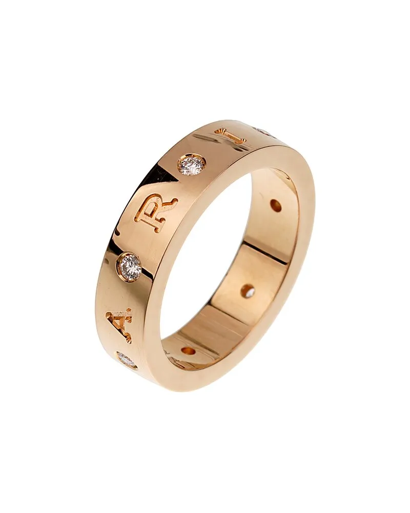 Bulgari Bulgari 18K Rose Gold 0.20 ct. tw. Diamond Roman Sorbet Ring (Authentic Pre-Loved Nocolor