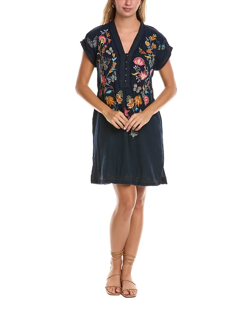 Johnny Was Zippy Tunic Dress Blue