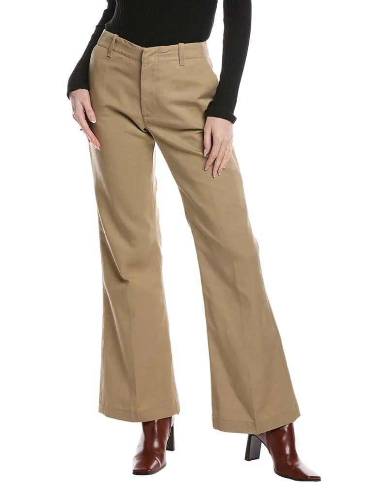 RE/DONE Mid-Rise Flared Trouser Khaki Jean Brown