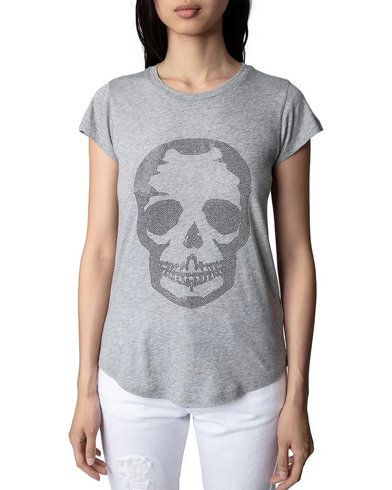 Zadig & Voltaire Skinny Skull Strass T-Shirt Nocolor